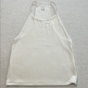 Women's American Eagle Soft and Sexy Off White Ribbed Tank Top - XS